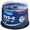 三菱化学 Verbatim バーベイタム 1回記録用 DVD-R 4.7GB 50枚 ホワイトプリンタブル 1-16倍速 片面1層 DHR47JP50V4