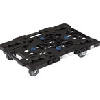 トラスコ中山 MPK600JSBK ルートバン 600 4輪自在 黒 メッシュタイプ